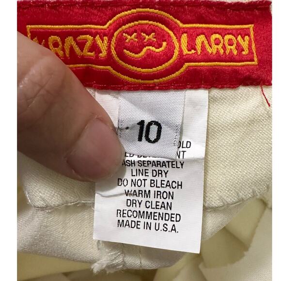 Krazy Larry cream pull on pants size 10 - Picture 3 of 6